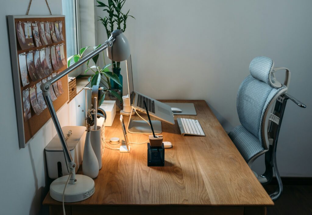 image of office desk setup